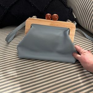 NWOT light blue faux leather purse